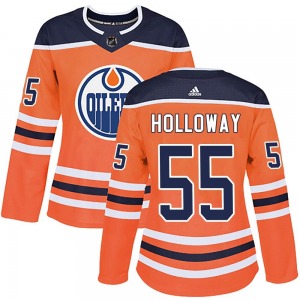 Authentic Adidas Women's Dylan Holloway Orange r Home Jersey - NHL Edmonton Oilers