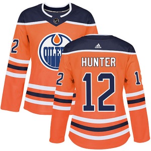 Authentic Adidas Women's Dave Hunter Orange r Home Jersey - NHL Edmonton Oilers