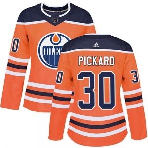 Authentic Adidas Women's Calvin Pickard Orange r Home Jersey - NHL Edmonton Oilers