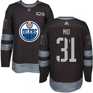 Authentic Adult Eddie Mio Black 1917-2017 100th Anniversary Jersey - NHL Edmonton Oilers