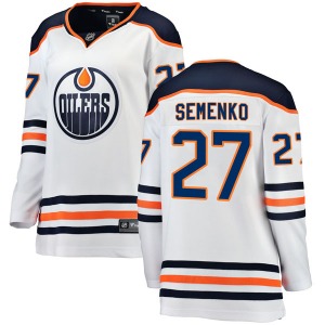 Authentic Fanatics Branded Women's Dave Semenko White Away Breakaway Jersey - NHL Edmonton Oilers