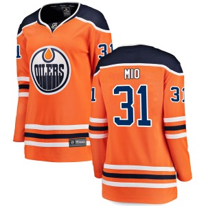 Authentic Fanatics Branded Women's Eddie Mio Orange r Home Breakaway Jersey - NHL Edmonton Oilers