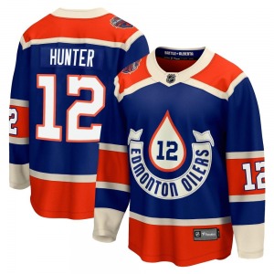 Premier Fanatics Branded Adult Dave Hunter Royal Breakaway 2023 Heritage Classic Jersey - NHL Edmonton Oilers